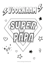 Coloriage personnalisable Papa Héros Coloriages faciles Badge super