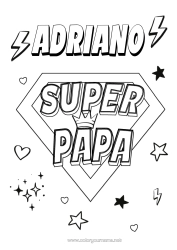 Coloriage personnalisable Papa Héros Coloriages faciles Badge super