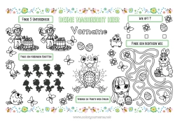 Coloriage personnalisable Printemps Activités enfants Points à relier Pâques Set de table à imprimer Nombres à Relier