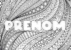 Página de desenho personalizável Calmo e zen Arte Mandala Nome decorado Zentangle