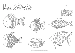 Coloriage personnalisable Poisson Poisson d'avril Animaux marins ou aquatique
