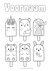 Coloriage personnalisable Kawaii Licorne Renard Lapin Animal Poisson Gourmandises, sucreries Glace Coloriages faciles Animaux marins ou aquatique Chiens et chats Dragons, licornes et animaux fantastiques Animaux de la forêt