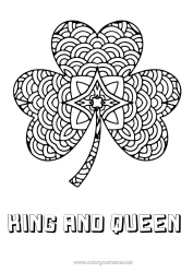 Página de desenho personalizável Mandala Trevo Irlanda Celta