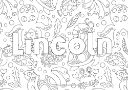 Página de desenho personalizável Mar Animal Peixe Caranguejo Animais marinhos ou aquáticos Polvo, Lula Fundo decorativo Tartaruga marinha