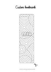 Coloriage personnalisable Été Marque page Zentangle Formes géométriques