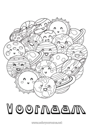 Página de desenho personalizável Mandala Espaço Planetas e sistema solar Colorações Complexas Terra Astronomia