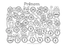 Coloriage personnalisable Printemps Poussin Lapin Activités enfants Oeufs de Pâques Pâques Animaux de la ferme Animaux de la forêt Calendrier de l'avent Calendriers et plannificateurs Jeu de l'oie