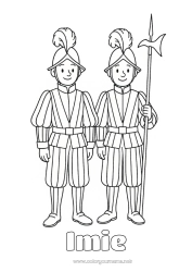 Página de desenho personalizável Vaticano Guarda