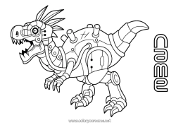 Coloriage personnalisable Robot Dinosaures Animal