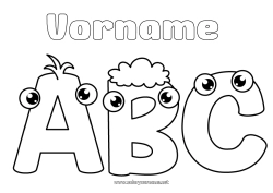 Coloriage personnalisable Alphabet Lettre de l'alphabet