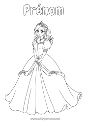 Coloriage personnalisable Princesse Conte de fées