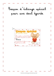 Coloriage personnalisable Dent de lait Petite Souris Courrier de la Petite Souris