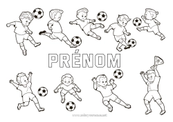 Coloriage personnalisable Football Sport Sports d'équipe Footballeur footballeuse