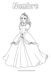 Coloriage personnalisable Princesse Conte de fées