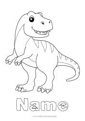 Coloriage personnalisable Dinosaures Animal Tyrannosaure