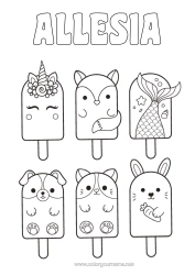 Coloriage personnalisable Kawaii Licorne Renard Lapin Animal Poisson Gourmandises, sucreries Glace Coloriages faciles Animaux marins ou aquatique Chiens et chats Dragons, licornes et animaux fantastiques Animaux de la forêt