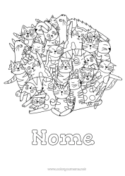 Anpassningsbar färgläggningssida Sport Katt Mandala Djur Hundar och katter Konstnärlig sport Yoga