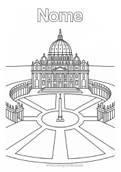 Coloriage personnalisable Italie Monument Ville du monde Vatican