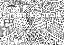 Coloriage personnalisable Feuilles Nom décoré Coloriages complexes Zentangle Fond décoratif