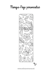 Coloriage personnalisable Fleurs Printemps Activités enfants Feuilles Marque page Coloriages intermédiaires