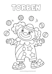 Coloriage personnalisable Clown Coloriages faciles Cirque