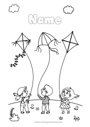 Página de desenho personalizável Criança Jogos e brinquedos Pipa