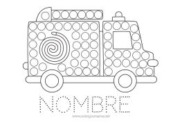 Colorear personalizable Vehículos Actividades para niños Bombero Marcadores de puntos Dibujos fáciles para colorear Camión de bomberos Vehículos de rescate y emergencia Profesiones de Seguridad