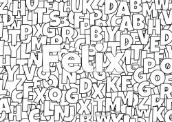 Coloriage personnalisable Activités enfants Nom décoré Alphabet Fond décoratif