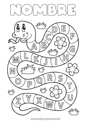 Coloriage personnalisable Activités enfants Animal Serpent Alphabet Reptiles