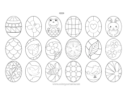 Coloriage personnalisable Activités enfants Animal Oeufs de Pâques