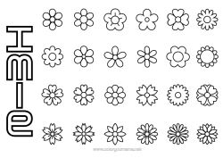 Coloriage personnalisable Fleurs Printemps Activités enfants