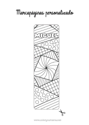 Coloriage personnalisable Mandala Marque page Coloriages complexes Formes géométriques