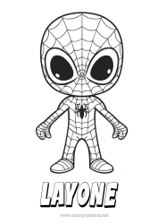 Coloriage personnalisable Araignée Héros Insectes Dessin animé