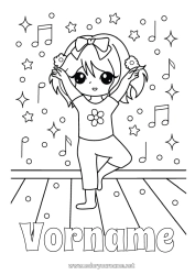 Coloriage personnalisable Sport Danse Fille Musique Fête de la musique Sports artistiques