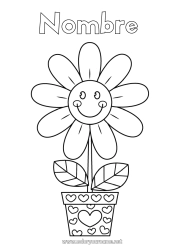 Coloriage personnalisable Fleurs Coloriages faciles