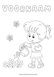 Coloriage personnalisable Fleurs Fille Printemps Papillon Insectes