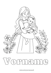 Coloriage personnalisable Maman Fille Soeur Nounou