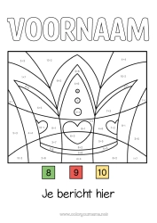 Coloriage personnalisable Coloriages magiques Couronne Épiphanie Soustractions Additions Galette des rois