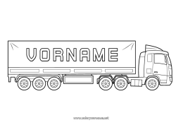 Coloriage personnalisable Camion Véhicules Camions et véhicules utilitaires Métiers du transport Routier