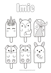 Coloriage personnalisable Kawaii Licorne Renard Lapin Animal Poisson Gourmandises, sucreries Glace Coloriages faciles Animaux marins ou aquatique Chiens et chats Dragons, licornes et animaux fantastiques Animaux de la forêt