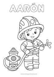 Anpassbare Malvorlage Feuerwehrmann Sicherheitsberufe