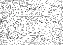 Página de desenho personalizável Calmo e zen Nome decorado Zentangle Fundo decorativo Espiral Ondas