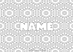 Página de desenho personalizável Calmo e zen Mandala Nome decorado