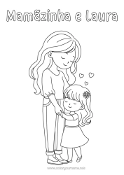 Coloriage personnalisable Coeur Maman Bonne fête Fille Soeur Nounou Adulte