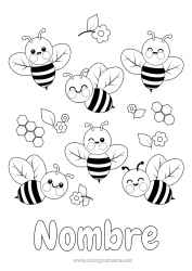 Coloriage personnalisable Animal Abeille Insectes