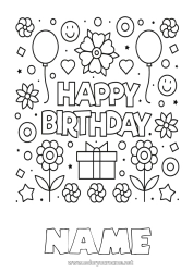 Coloriage personnalisable Fleurs Anniversaire Coloriages faciles