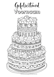 Coloriage personnalisable Gâteau Anniversaire Coloriages complexes Joyeux anniversaire (français) Message