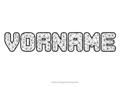Coloriage personnalisable Nom décoré Formes géométriques Mosaïques Triangle