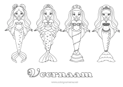 Coloriage personnalisable Sirène Jeux et jouets Poupée