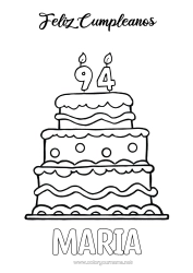 Coloriage personnalisable Bougie Gâteau Anniversaire Chiffre Coloriages faciles Joyeux anniversaire (français) Message Age fêté personnalisable